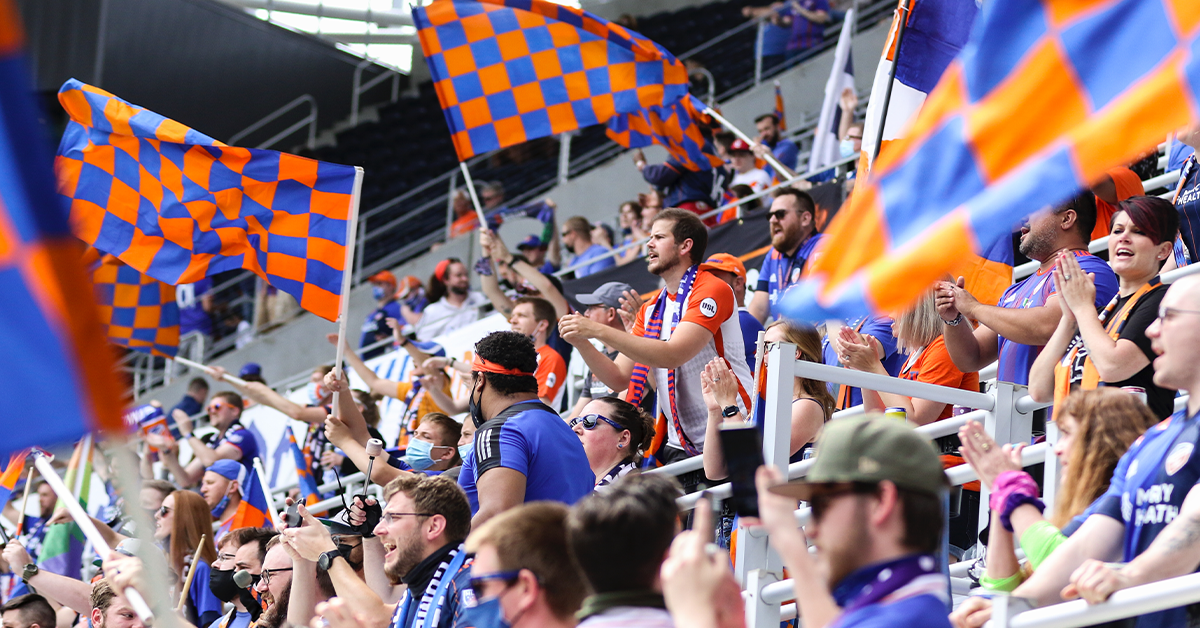 Major League Soccer Fans Supporter Sections with Flagpoles