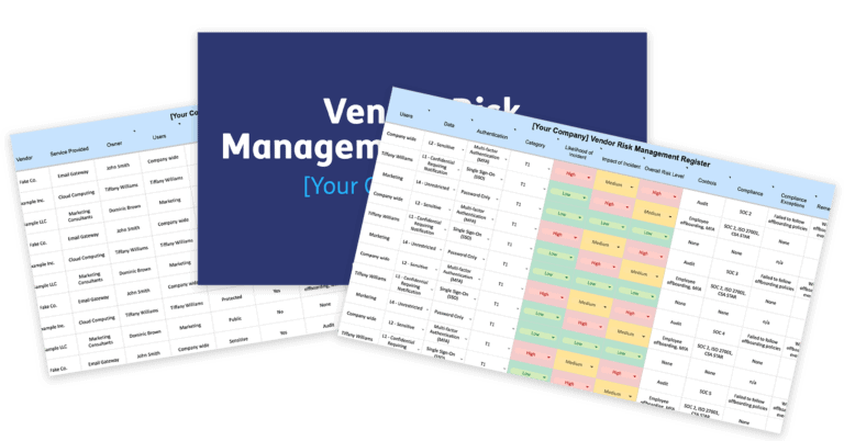 Vendor Risk Management Template Sample